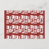 Ein roter Teppich mit einem textilen Muster wird a Begleitkarte (Vorderseite)