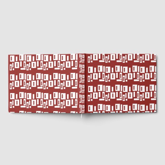 Ein roter Teppich mit einem textilen Muster wird a Gästebuch (Voll)