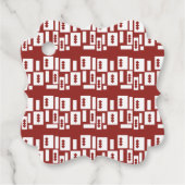 Ein roter Teppich mit einem textilen Muster wird a Geschenkanhänger (Vorderseite)