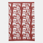 Ein roter Teppich mit einem textilen Muster wird a Geschirrtuch (Vertikal)