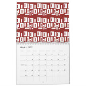 Ein roter Teppich mit einem textilen Muster wird a Kalender (Mär 2027)