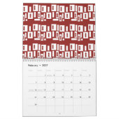 Ein roter Teppich mit einem textilen Muster wird a Kalender (Feb 2027)