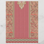 ein roter und beigefarbener Teppich mit Goldrahmen (Vorderseite)