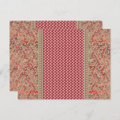ein roter und beigefarbener Teppich mit Goldrahmen Postkarte (Vorne/Hinten)