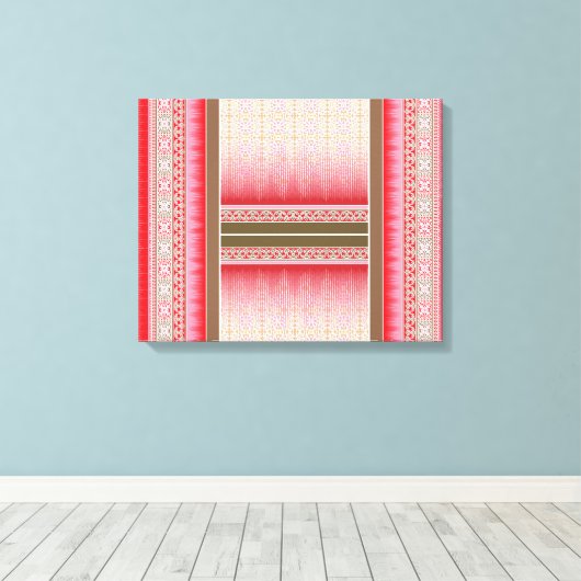 Ein roter und rosafarbener Teppich mit kühlem Mobi Leinwanddruck (Insitu (Holzboden))