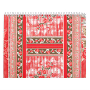 Ein roter und schwarzer Schal mit einer schönen Fa Kalender