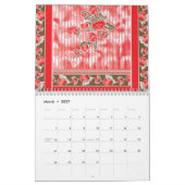 Ein roter und schwarzer Schal mit einer schönen Fa Kalender (Mär 2027)