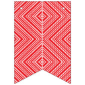 ein roter und weißer Hintergrund mit einem Diamant Wimpelkette (Dritte Fahne)