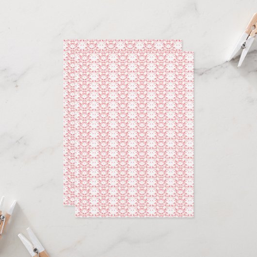 ein roter und weißer Hintergrund mit einem Muster Einladung (Vorderseite/Rückseite Beispiel)