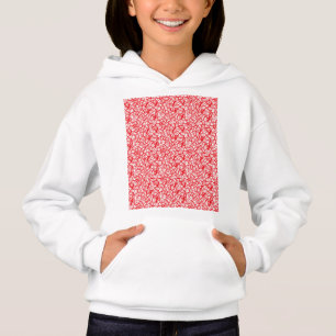 ein roter und weißer Hintergrund mit einem Muster Hoodie