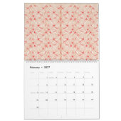 ein roter und weißer Hintergrund mit einem Muster Kalender (Feb 2027)