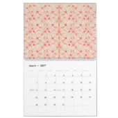 ein roter und weißer Hintergrund mit einem Muster Kalender (Mär 2027)
