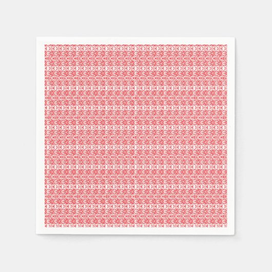ein roter und weißer Hintergrund mit einem Muster Serviette (Vorderseite)