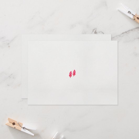 ein rotes Blätter auf schwarzem Hintergrund Einladung (Vorderseite/Rückseite Beispiel)