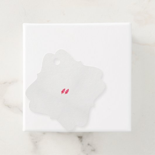 ein rotes Blätter auf schwarzem Hintergrund Geschenkanhänger (Beispiel)