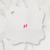 ein rotes Blätter auf schwarzem Hintergrund Geschenkanhänger (Vorderseite)