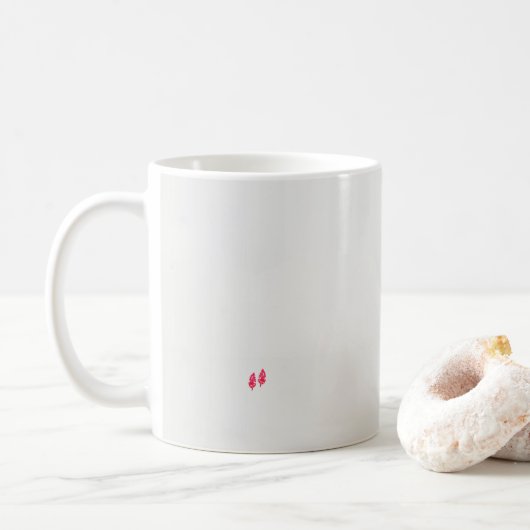 ein rotes Blätter auf schwarzem Hintergrund Kaffeetasse (Mit Donut)