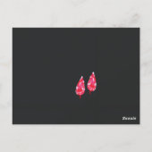 ein rotes Blätter auf schwarzem Hintergrund Postkarte (Rückseite)