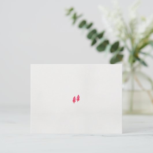 ein rotes Blätter auf schwarzem Hintergrund Postkarte (Stehend Vorderseite)