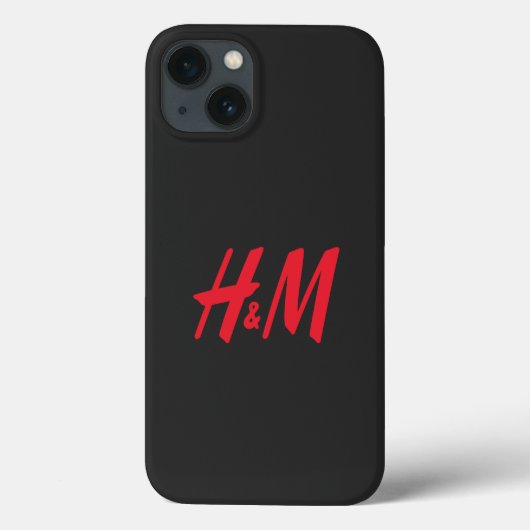 ein rotes h- und m-Logo auf schwarzem Hintergrund Case-Mate iPhone Hülle (Rückseite)