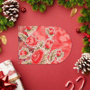 ein rotes Halstuch mit Blumen darauf Acryleinladungen
