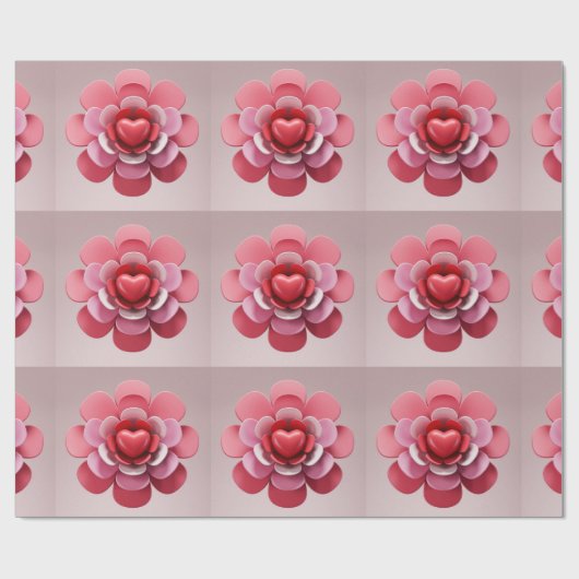 ein rotes Herz Geschenkpapier (Flach)