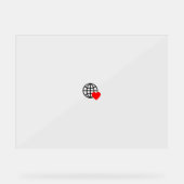 Ein rotes Herzsymbol mit glatten, fetten Linien Acrylschild (Vorderseite)