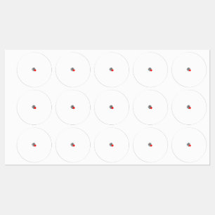 Ein rotes Herzsymbol mit glatten, fetten Linien Etiketten