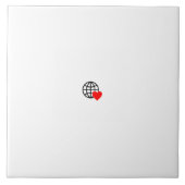 Ein rotes Herzsymbol mit glatten, fetten Linien Fliese (Vorderseite)