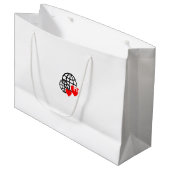 Ein rotes Herzsymbol mit glatten, fetten Linien Große Geschenktüte (Vorderseite Schrägansicht)