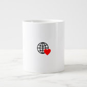 Ein rotes Herzsymbol mit glatten, fetten Linien Jumbo-Tasse (Vorderseite)