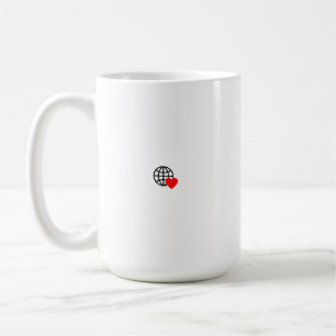 Ein rotes Herzsymbol mit glatten, fetten Linien Kaffeetasse