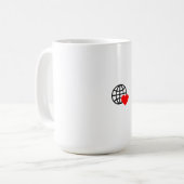 Ein rotes Herzsymbol mit glatten, fetten Linien Kaffeetasse (Vorderseite Links)