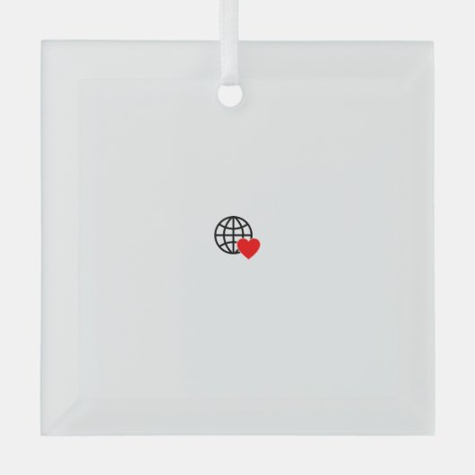 Ein rotes Herzsymbol mit glatten, fetten Linien Ornament Aus Glas (Vorderseite)