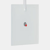 Ein rotes Herzsymbol mit glatten, fetten Linien Ornament Aus Glas (Vorderseite Rechts)