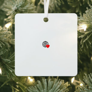 Ein rotes Herzsymbol mit glatten, fetten Linien Ornament Aus Metall