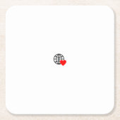 Ein rotes Herzsymbol mit glatten, fetten Linien Rechteckiger Pappuntersetzer (Vorderseite)