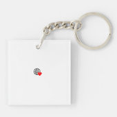 Ein rotes Herzsymbol mit glatten, fetten Linien Schlüsselanhänger (Rückseite)
