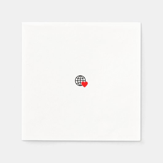 Ein rotes Herzsymbol mit glatten, fetten Linien Serviette (Vorderseite)