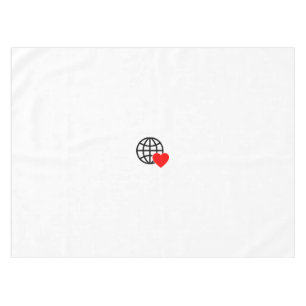 Ein rotes Herzsymbol mit glatten, fetten Linien Tischdecke