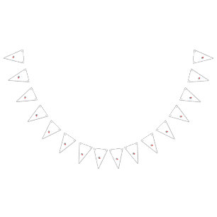 Ein rotes Herzsymbol mit glatten, fetten Linien Wimpelkette
