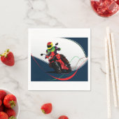 Ein rotes Motorrad fahren Serviette (Beispiel)