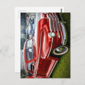 Ein rotes Plymouth Special Deluxe Coupe Postkarte (Vorne/Hinten)