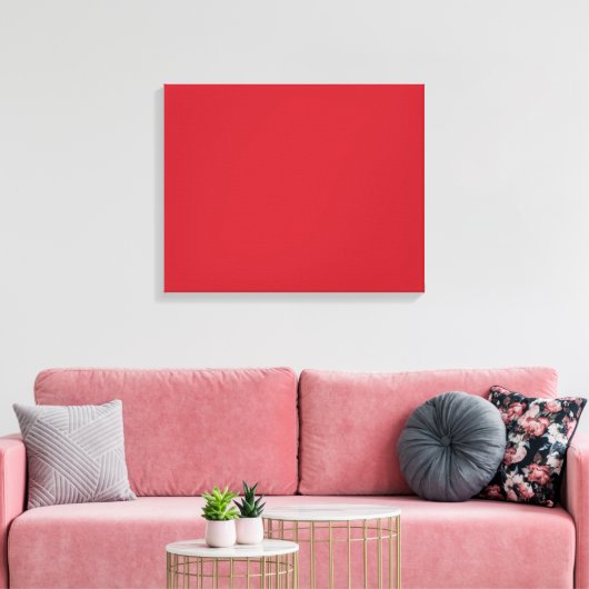 Ein rotes Quadrat, umgeben von einem dünnen weißen Leinwanddruck (Insitu (Wohnzimmer))