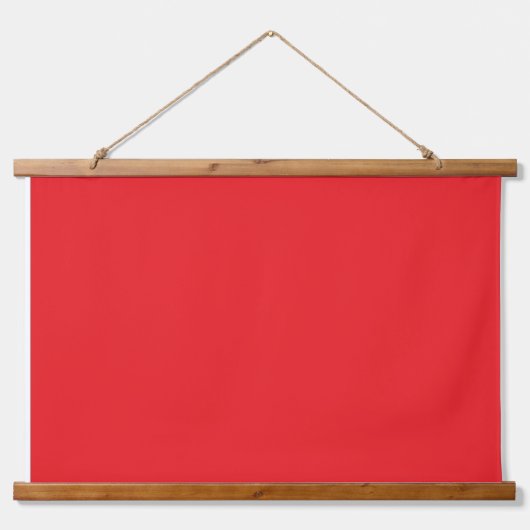 Ein rotes Quadrat, umgeben von einem dünnen weißen Wandteppich Mit Holzrahmen (Vorderseite)