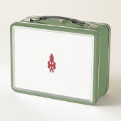 ein rotes und blaues Muster auf weißem Hintergrund Metall Brotdose (Rückseite)