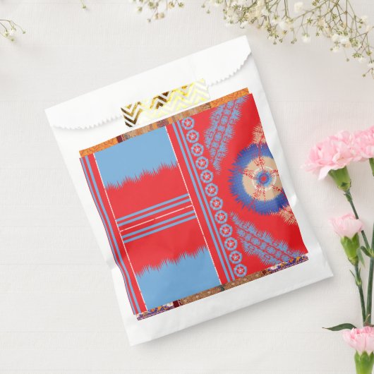 ein rotes und blaues Muster Geschenktütchen (Versiegelt)