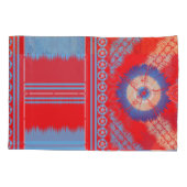 ein rotes und blaues Muster Kissenbezug (Rückseite)