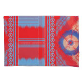 ein rotes und blaues Muster Kissenbezug (Vorderseite)