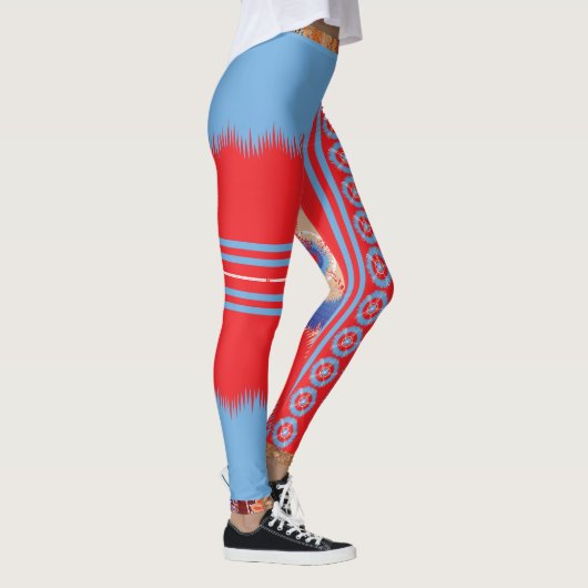 ein rotes und blaues Muster Leggings (Rechts)